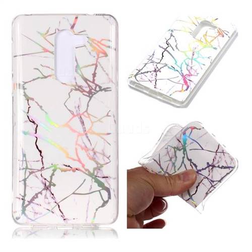 Color White Marble Pattern Bright Color Laser Soft TPU Case for Huawei Honor 6X Mate9 Lite