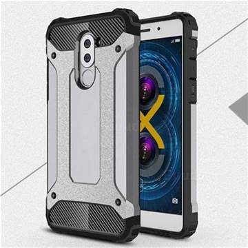 King Kong Armor Premium Shockproof Dual Layer Rugged Hard Cover for Huawei Honor 6X Mate9 Lite - Silver Grey