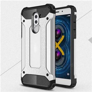 King Kong Armor Premium Shockproof Dual Layer Rugged Hard Cover for Huawei Honor 6X Mate9 Lite - Technology Silver