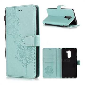 Intricate Embossing Dandelion Butterfly Leather Wallet Case for Huawei Honor 6X Mate9 Lite - Green