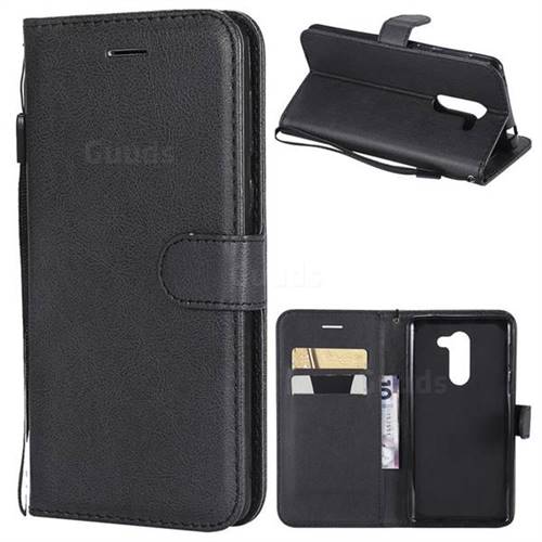 Retro Greek Classic Smooth PU Leather Wallet Phone Case for Huawei Honor 6X Mate9 Lite - Black