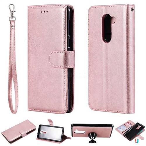 Retro Greek Detachable Magnetic PU Leather Wallet Phone Case for Huawei Honor 6X Mate9 Lite - Rose Gold