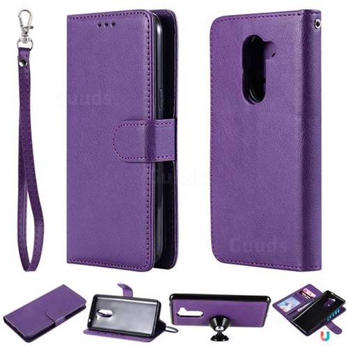 Retro Greek Detachable Magnetic PU Leather Wallet Phone Case for Huawei Honor 6X Mate9 Lite - Purple