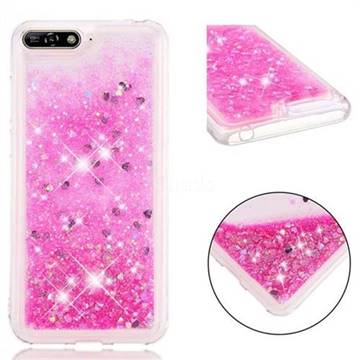 Dynamic Liquid Glitter Quicksand Sequins TPU Phone Case for Huawei Honor 7A Pro - Rose