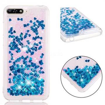 Dynamic Liquid Glitter Quicksand Sequins TPU Phone Case for Huawei Honor 7A Pro - Blue