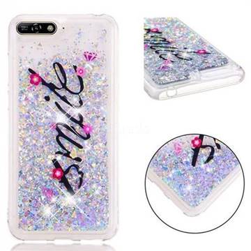 Smile Flower Dynamic Liquid Glitter Quicksand Soft TPU Case for Huawei Honor 7A Pro