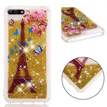 Golden Tower Dynamic Liquid Glitter Quicksand Soft TPU Case for Huawei Honor 7A Pro