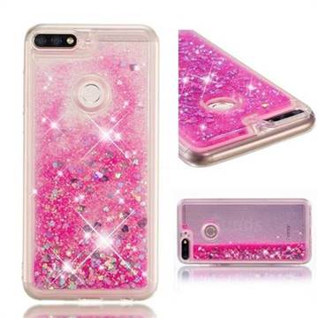 Dynamic Liquid Glitter Quicksand Sequins TPU Phone Case for Huawei Honor 7C - Rose