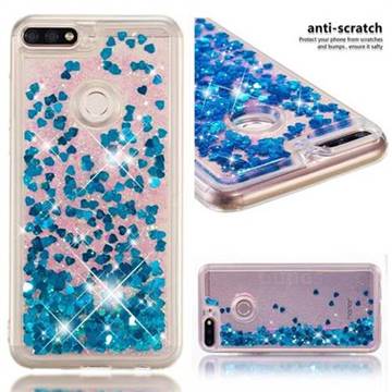 Dynamic Liquid Glitter Quicksand Sequins TPU Phone Case for Huawei Honor 7C - Blue