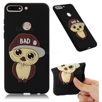 Bad Boy Owl Soft 3D Silicone Case for Huawei Honor 7C - Black