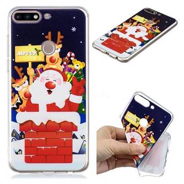 Merry Christmas Xmas Super Clear Soft TPU Back Cover for Huawei Honor 7C