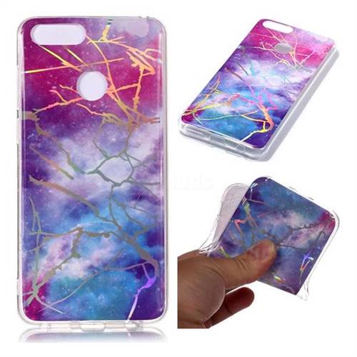 Dream Sky Marble Pattern Bright Color Laser Soft TPU Case for Huawei Honor 7C