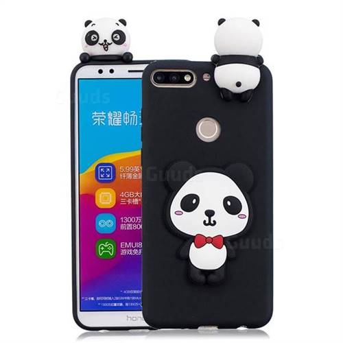 Red Bow Panda Soft 3D Climbing Doll Soft Case for Huawei Honor 7C
