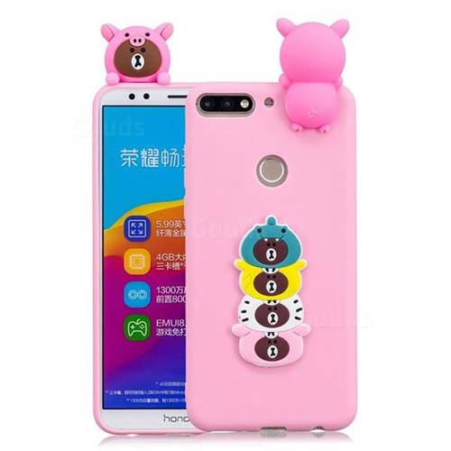Expression Bear Soft 3D Climbing Doll Soft Case for Huawei Honor 7C