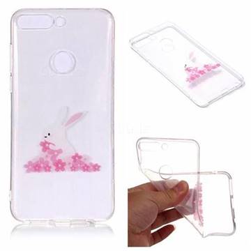 Cherry Blossom Rabbit Super Clear Soft TPU Back Cover for Huawei Honor 7C