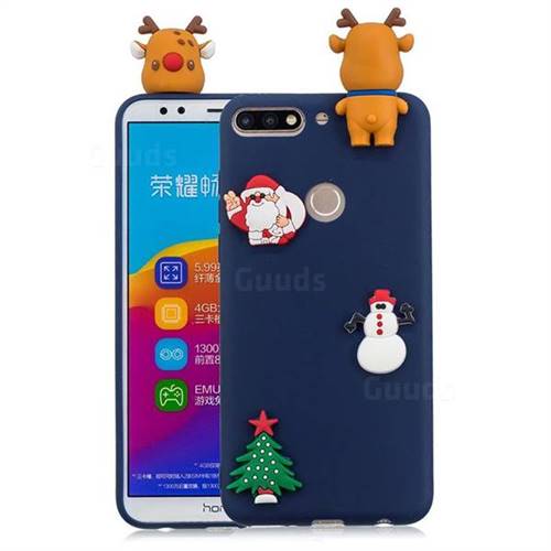 Navy Elk Christmas Xmax Soft 3D Silicone Case for Huawei Honor 7C