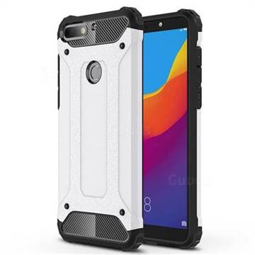 King Kong Armor Premium Shockproof Dual Layer Rugged Hard Cover for Huawei Honor 7C - White