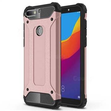 King Kong Armor Premium Shockproof Dual Layer Rugged Hard Cover for Huawei Honor 7C - Rose Gold