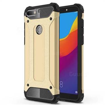 King Kong Armor Premium Shockproof Dual Layer Rugged Hard Cover for Huawei Honor 7C - Champagne Gold