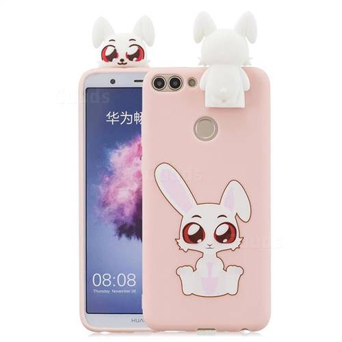Cute Rabbit Soft 3D Climbing Doll Stand Soft Case for Huawei Honor 7C