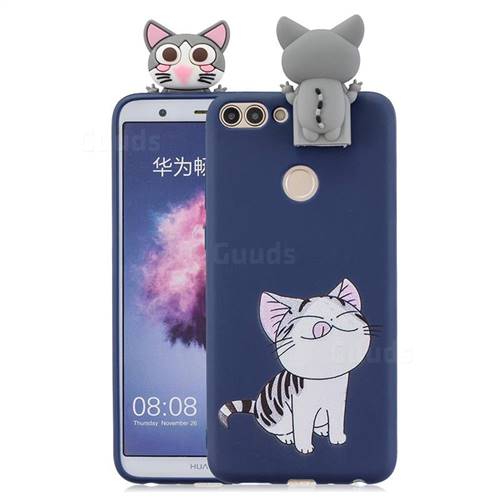 Grinning Cat Soft 3D Climbing Doll Stand Soft Case for Huawei Honor 7C