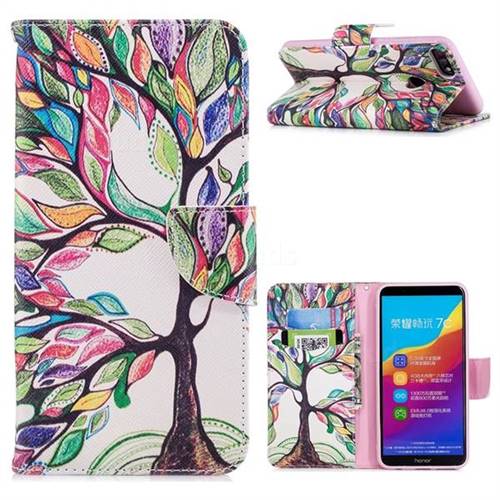 The Tree of Life Leather Wallet Case for Huawei Honor 7C