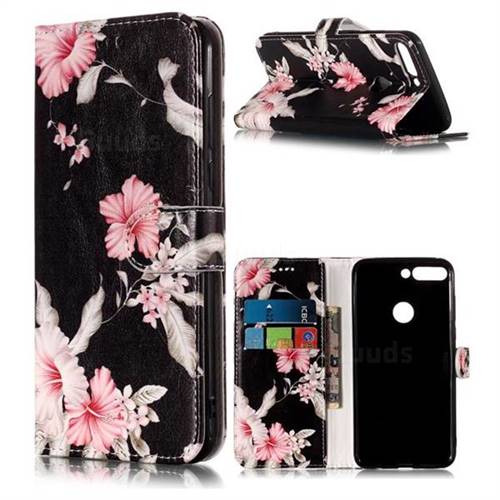 Azalea Flower PU Leather Wallet Case for Huawei Honor 7C