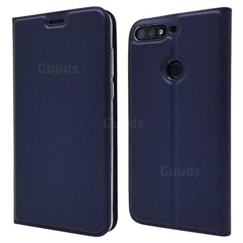 Ultra Slim Card Magnetic Automatic Suction Leather Wallet Case for Huawei Honor 7C - Royal Blue