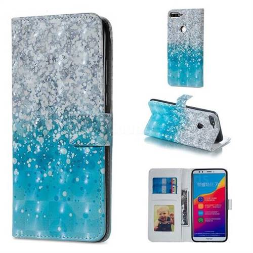 Sea Sand 3D Painted Leather Phone Wallet Case for Huawei Honor 7C