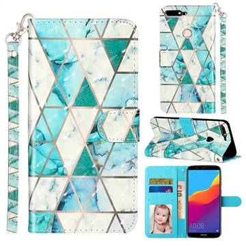 Stitching Marble 3D Leather Phone Holster Wallet Case for Huawei Honor 7C