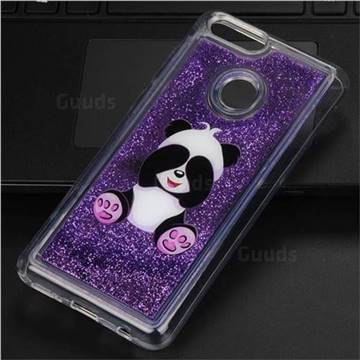 Naughty Panda Glassy Glitter Quicksand Dynamic Liquid Soft Phone Case for Huawei Honor 7X