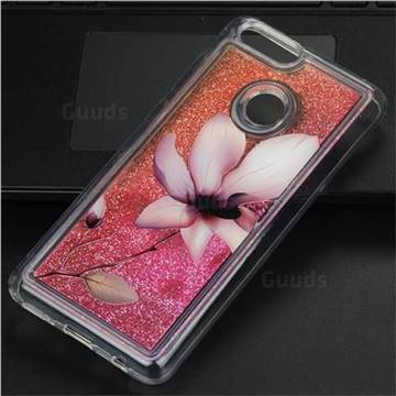 Lotus Glassy Glitter Quicksand Dynamic Liquid Soft Phone Case for Huawei Honor 7X