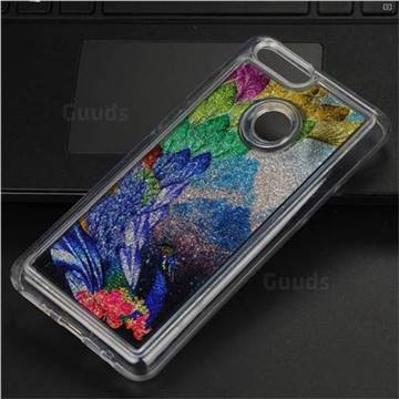 Phoenix Glassy Glitter Quicksand Dynamic Liquid Soft Phone Case for Huawei Honor 7X