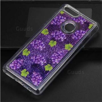 Purple Grape Glassy Glitter Quicksand Dynamic Liquid Soft Phone Case for Huawei Honor 7X