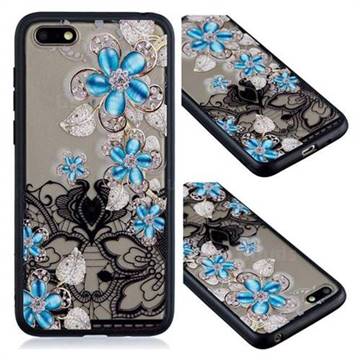 Lilac Lace Diamond Flower Soft TPU Back Cover for Huawei Honor 7X