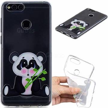 Bamboo Panda Clear Varnish Soft Phone Back Cover for Huawei Honor 7X