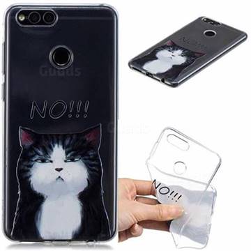 Cat Say No Clear Varnish Soft Phone Back Cover for Huawei Honor 7X