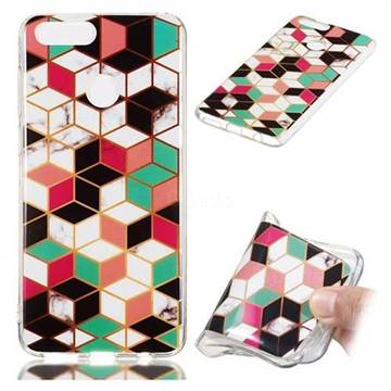 Three-dimensional Square Soft TPU Marble Pattern Phone Case for Huawei Honor 7X