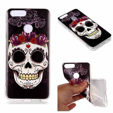 Flowers Skull Matte Soft TPU Back Cover for Huawei Honor 7X