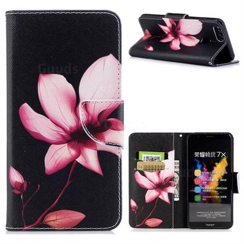 Lotus Flower Leather Wallet Case for Huawei Honor 7X