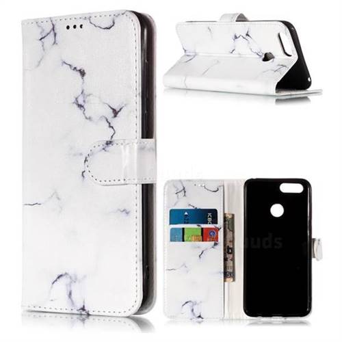 Soft White Marble PU Leather Wallet Case for Huawei Honor 7X