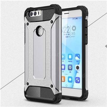 King Kong Armor Premium Shockproof Dual Layer Rugged Hard Cover for Huawei Honor 8 - Silver Grey