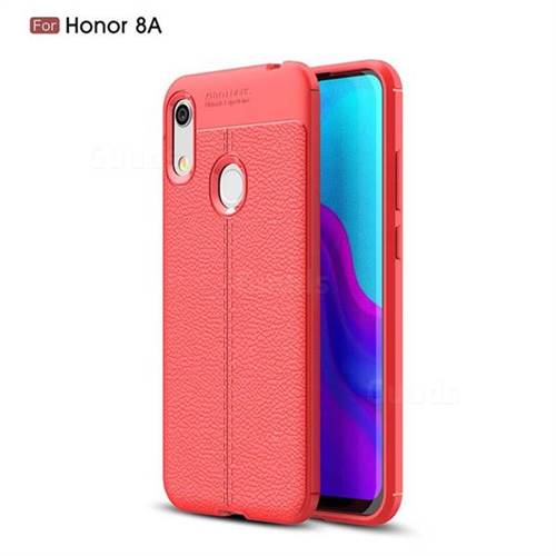 Luxury Auto Focus Litchi Texture Silicone TPU Back Cover for Huawei Honor 8A - Red