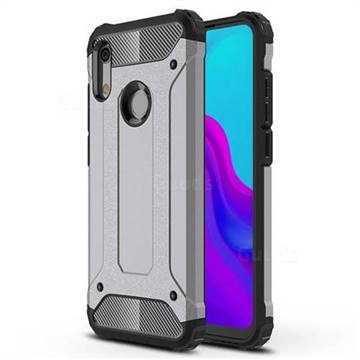 King Kong Armor Premium Shockproof Dual Layer Rugged Hard Cover for Huawei Honor 8A - Silver Grey
