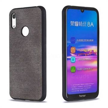Canvas Cloth Coated Soft Phone Cover for Huawei Honor 8A - Dark Gray