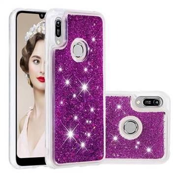 Dynamic Liquid Glitter Quicksand Sequins TPU Phone Case for Huawei Honor 8A - Purple