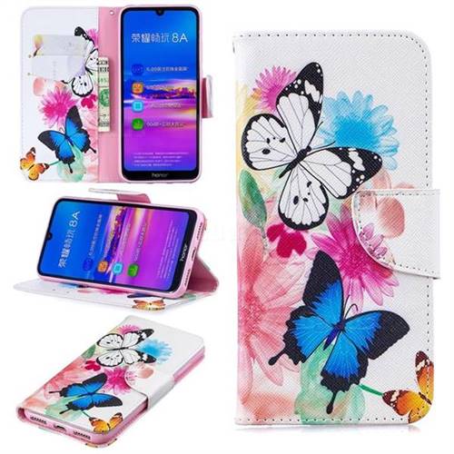 Vivid Flying Butterflies Leather Wallet Case for Huawei Honor 8A