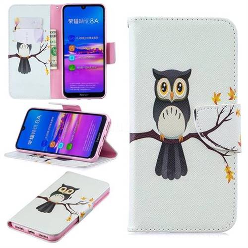 Owl on Tree Leather Wallet Case for Huawei Honor 8A