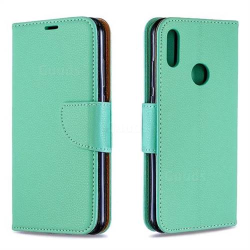 Classic Luxury Litchi Leather Phone Wallet Case for Huawei Honor 8A - Green