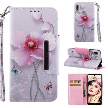 Pearl Flower Big Metal Buckle PU Leather Wallet Phone Case for Huawei Honor 8A
